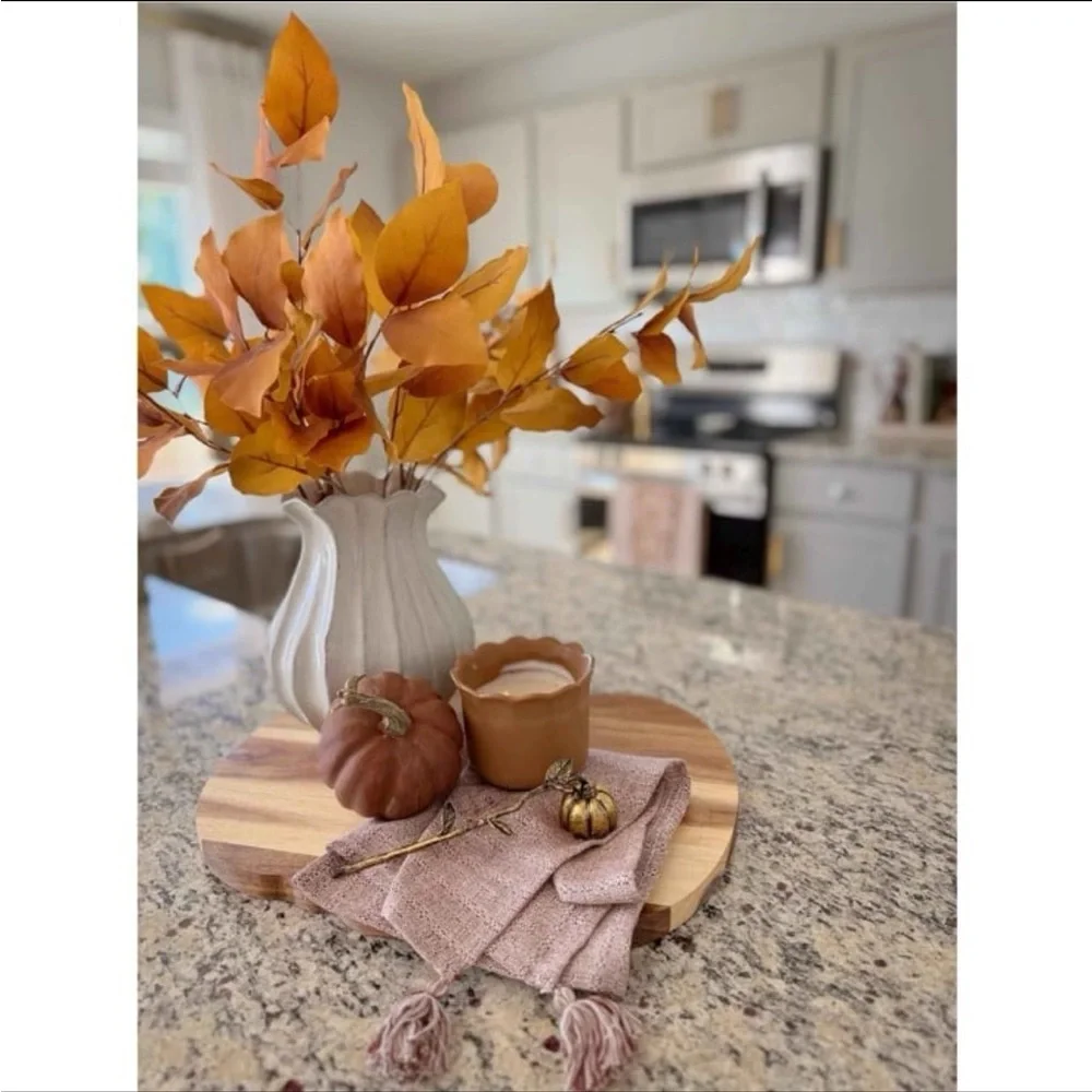 9” Pleated Ceramic Rustic Vase Sour Cream - Hearth & Hand™ with Magnolia